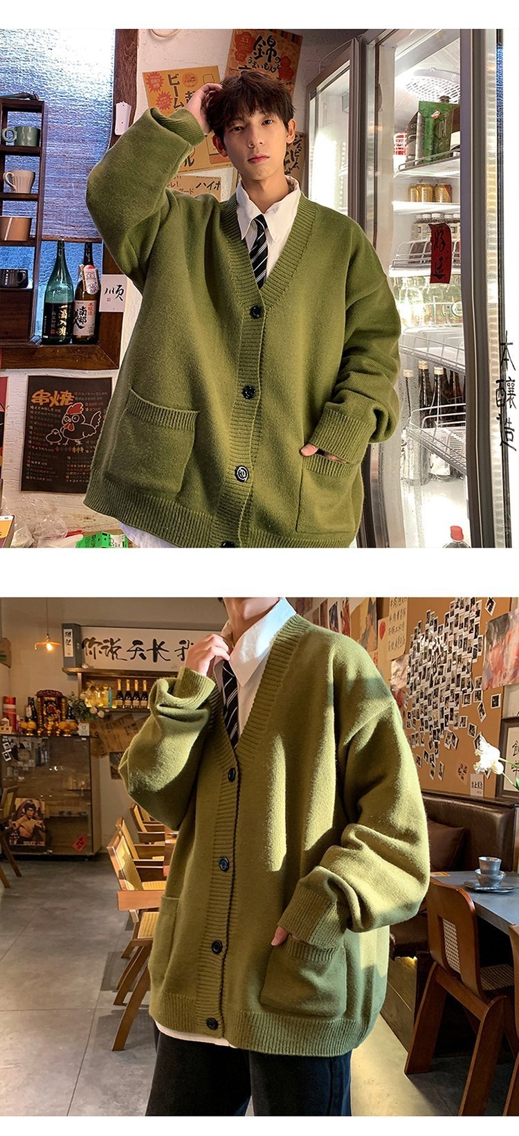 Мужской свитер V-образный вырез осенне-зимний японский ретро-ленивый вязаный свитер в стиле хип-хоп свободный наружный свитер оптом