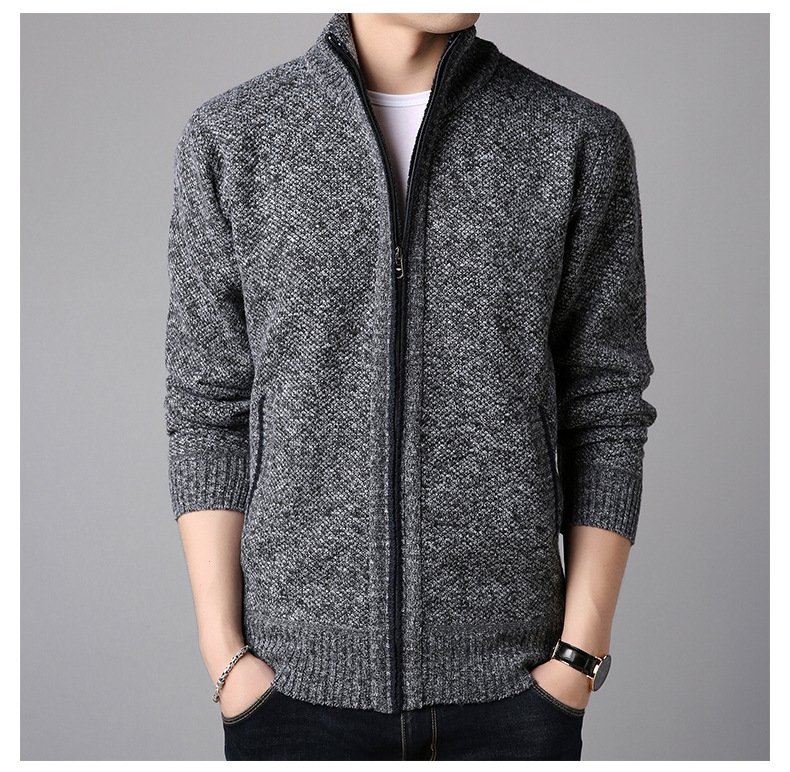 Мужская зимняя толстовка с молнией и высоким воротником оптом