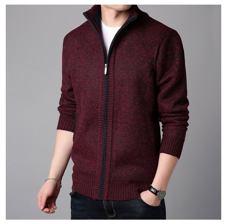 Мужская зимняя толстовка с молнией и высоким воротником оптом