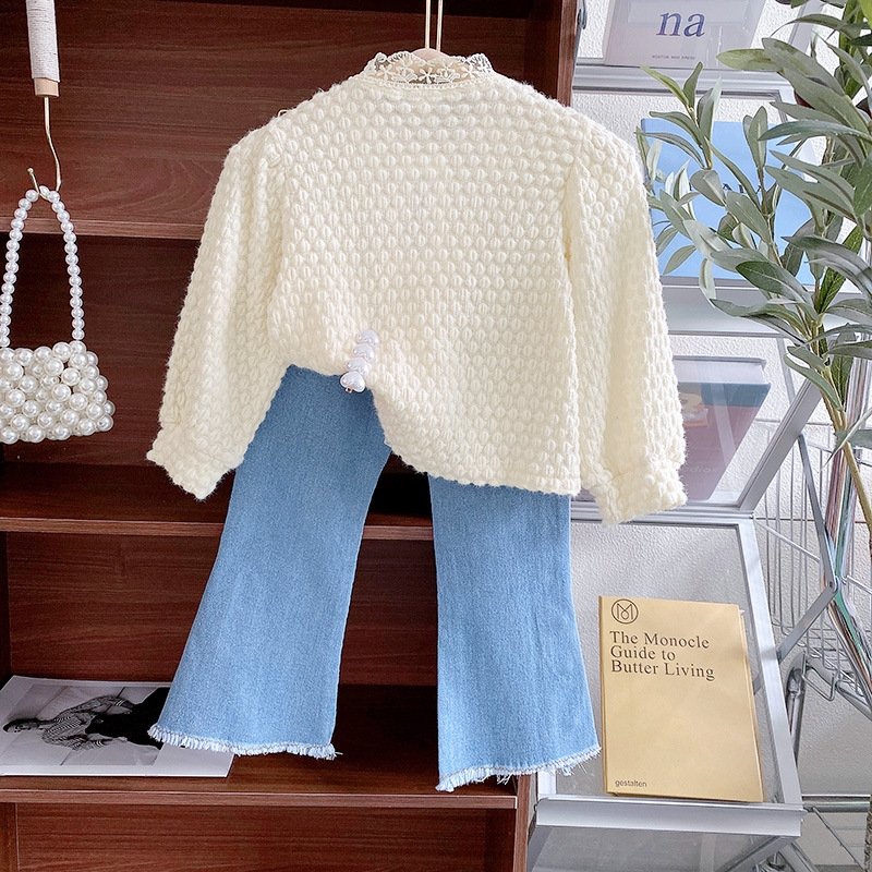 Детская блузка с цветочным краем оптом из Китая