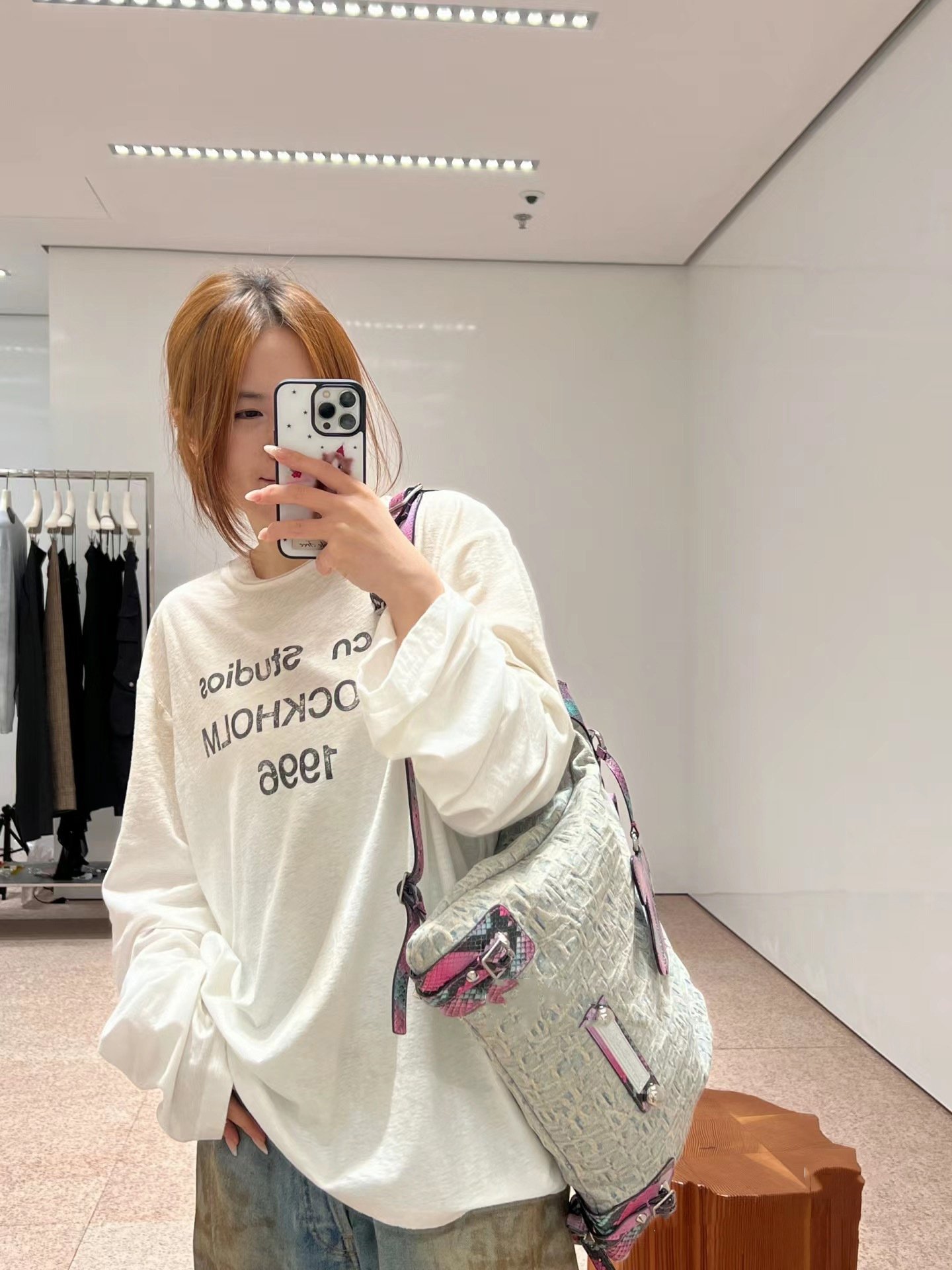 Футболка с длинным рукавом в стиле 1996 с буквенным принтом оптом