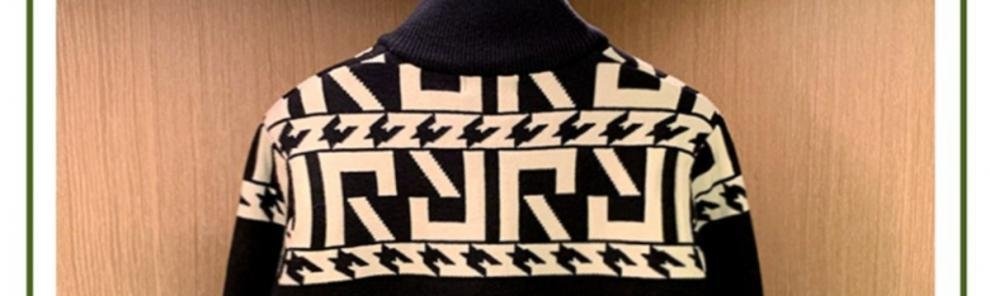 Мужской свитер с полувысоким воротником и узором оптом