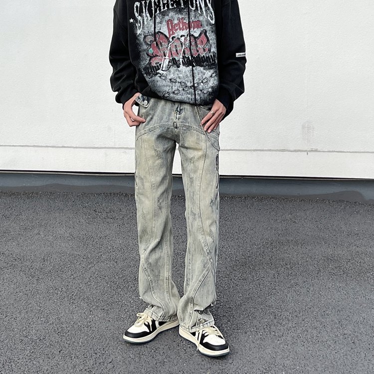 Мужские джинсы в стиле ретро с облегающими штанинами оптом из Китая