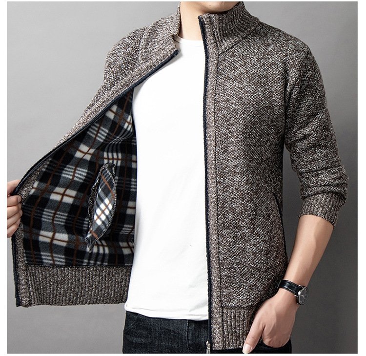 Мужская вязаная высокий воротник свитер весна-осень оптом