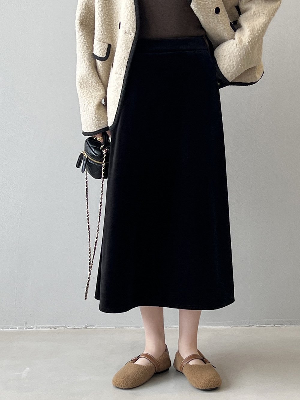 Женская зимняя бархатная юбка 2023 оптом из Китая