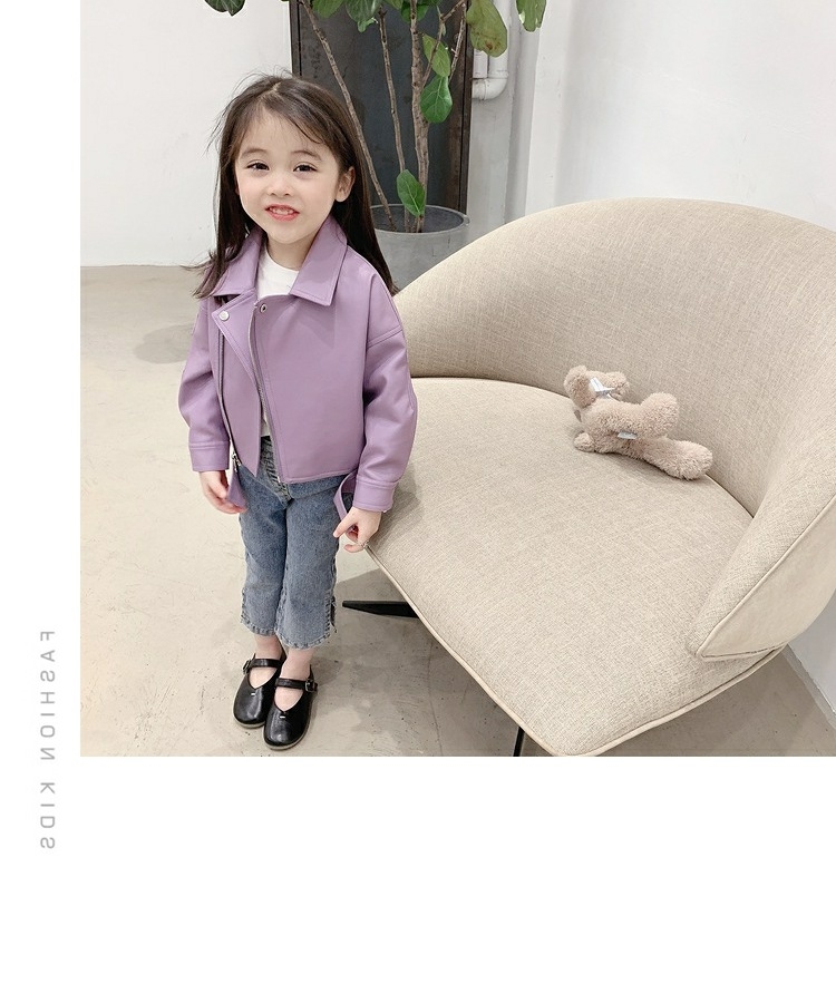 Детская куртка из кожзама в стиле байкеров оптом из Китая