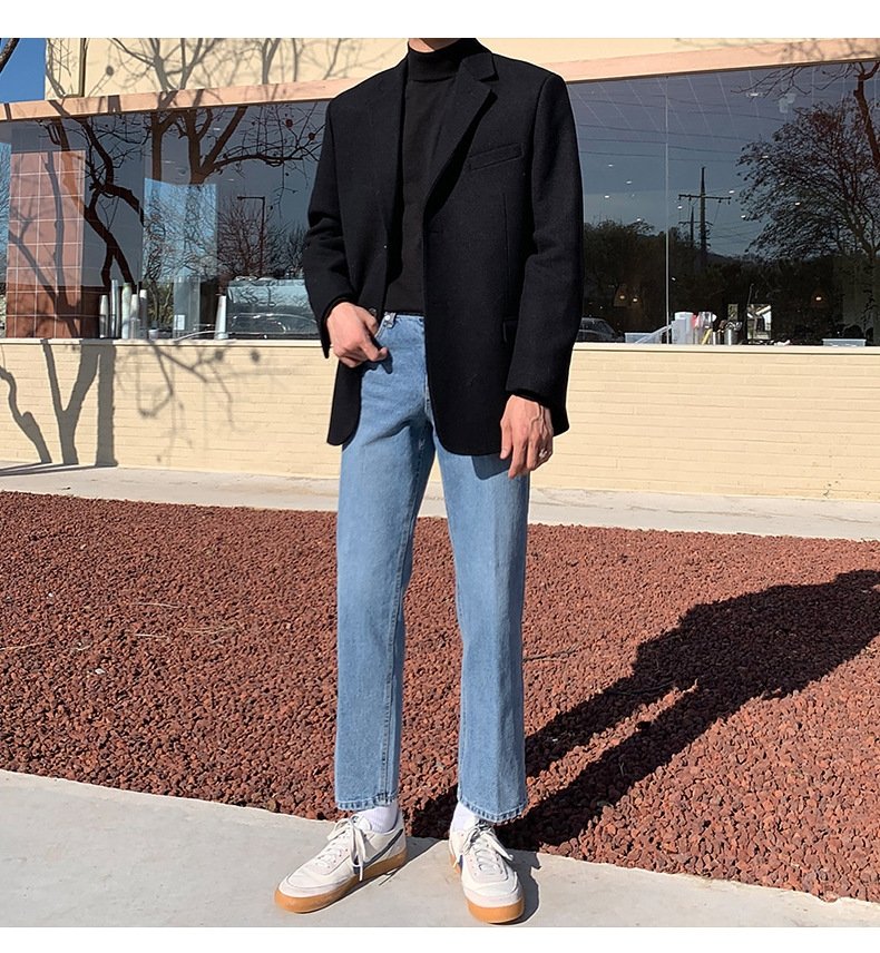 Мужской свитер с длинным рукавом и полувысоким воротником оптом