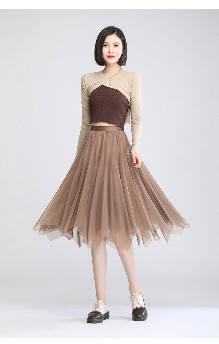 Юбка полуприлегающего силуэта с высокой талией оптом из Китая