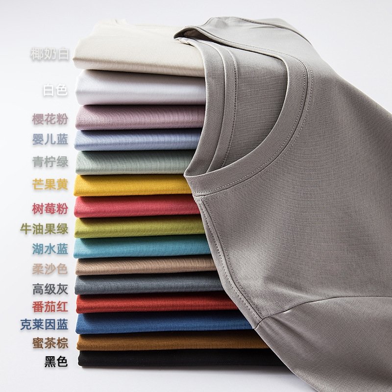 Майка из шелковистого хлопка с короткими рукавами оптом из Китая