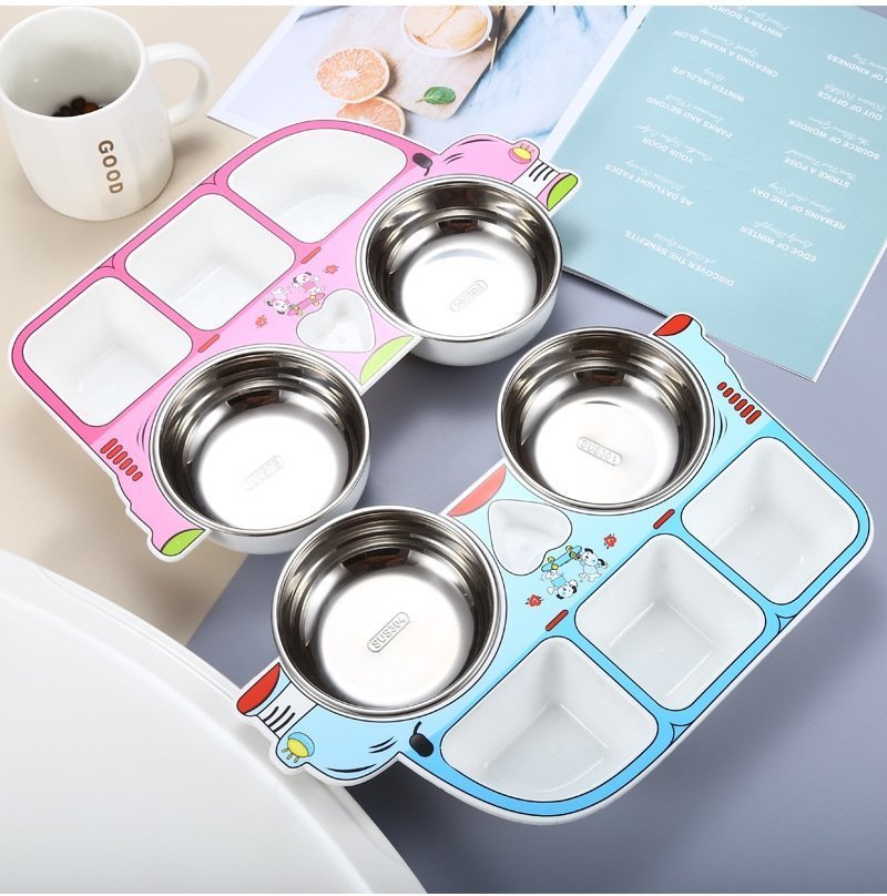 Детская тарелка из нержавеющей стали с разделением на секции оптом