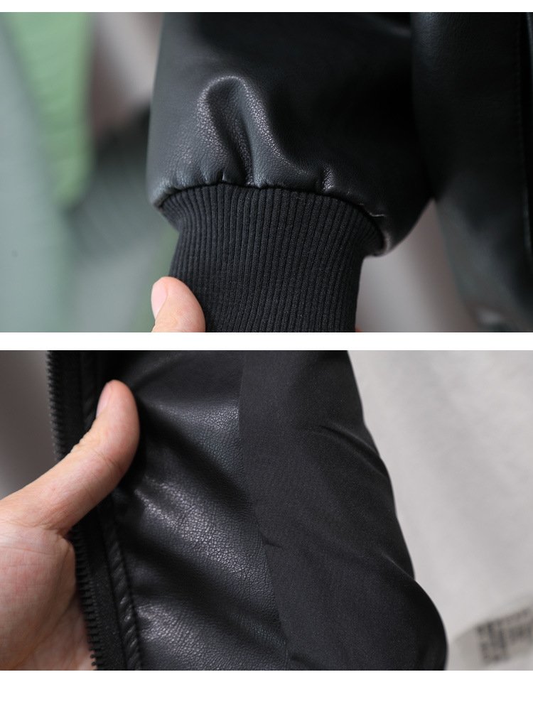 Детский куртка 2024 новинка мальчик черная кожаная куртка оптом из Китая