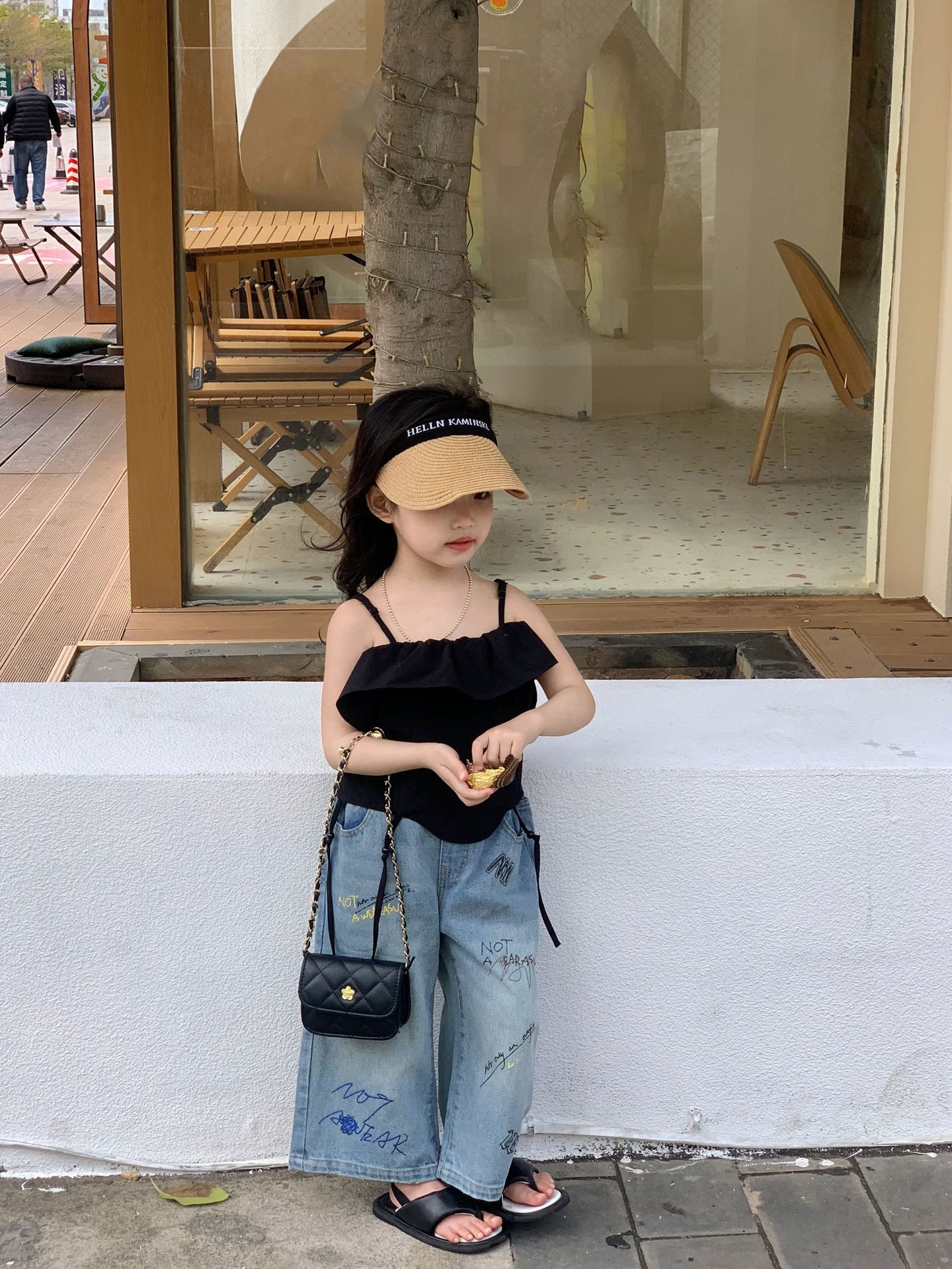 Детские джинсы 2024 весна-лето новая корейская американская ретро цветные джинсы прямые широкие брюки оптом из Китая