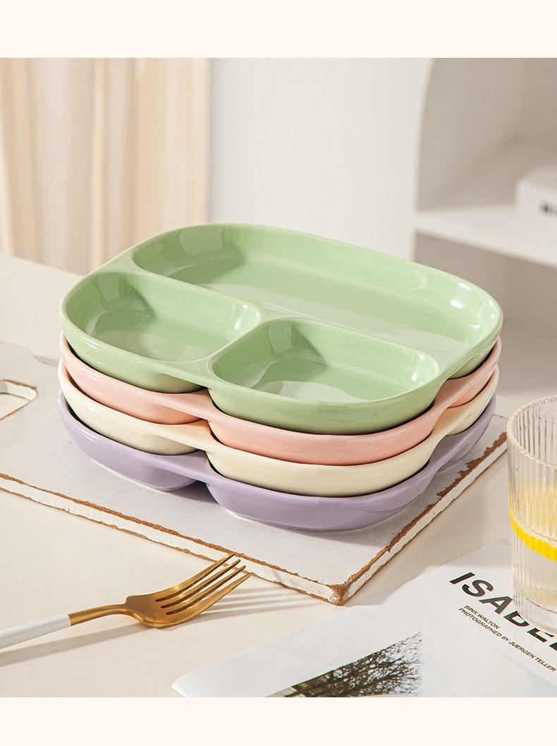 Керамическая тарелка для завтрака с разделением на секции оптом