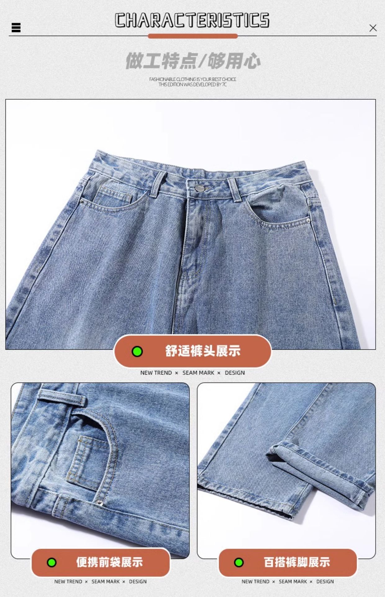 Wassup Мужские джинсы прямого кроя оптом из Китая