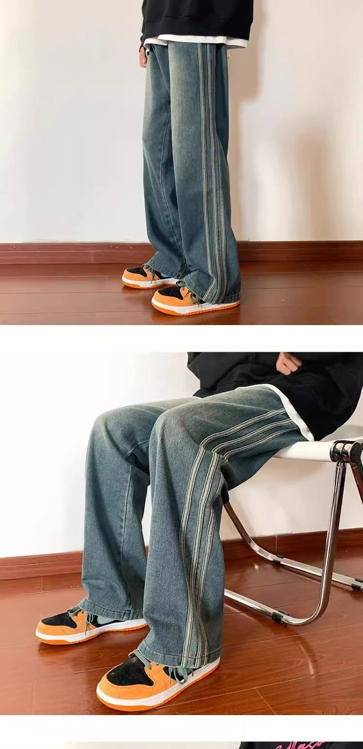 Мужские джинсы в стиле хайстрит с американскими мотивами оптом из Китая