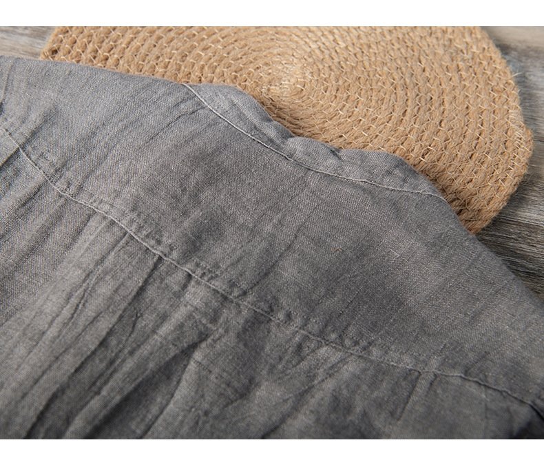 Льняная мужская футболка с коротким рукавом оптом из Китая