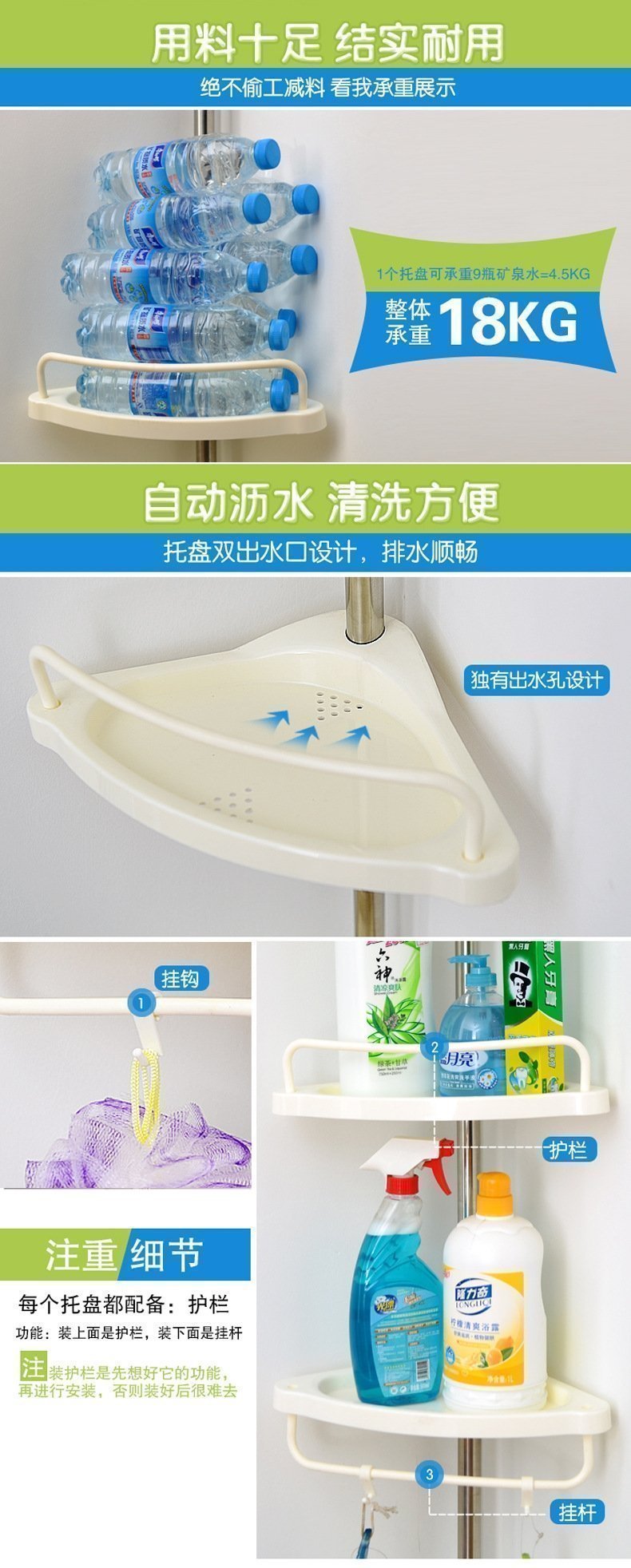 Угловая полка для ванной комнаты из нержавеющей стали оптом