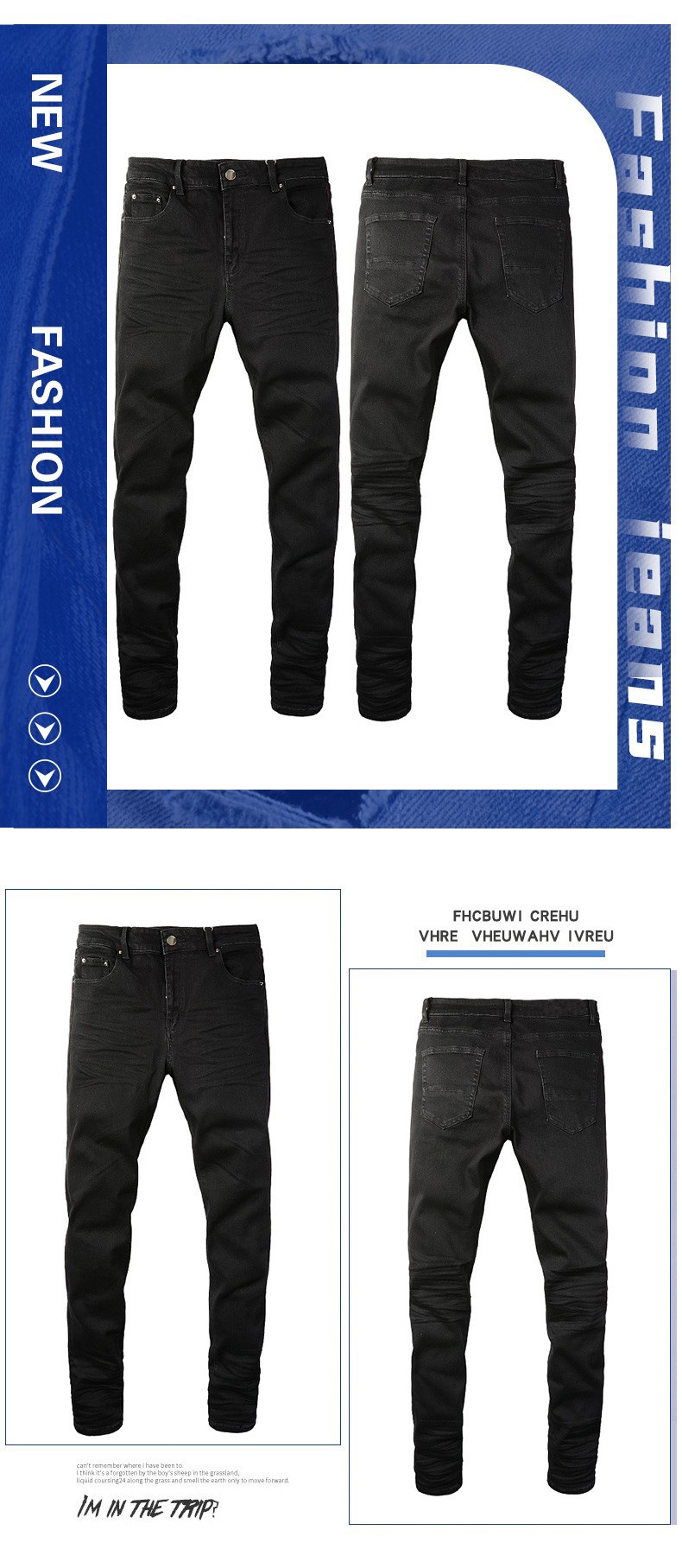 Новые мужские джинсы суженые до щиколотки оптом из Китая