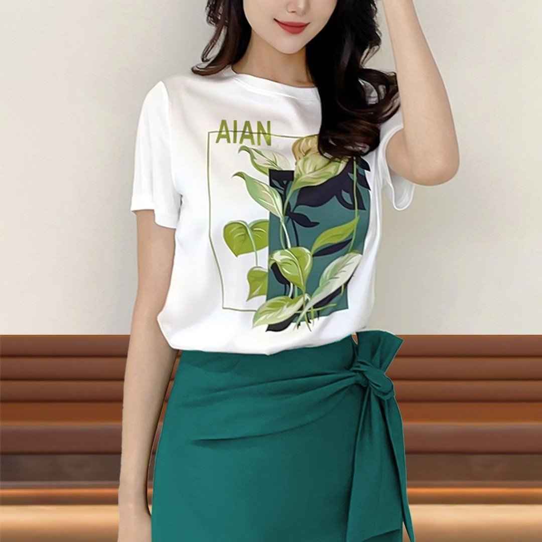 Футболка из искусственного шелка с коротким рукавом оптом