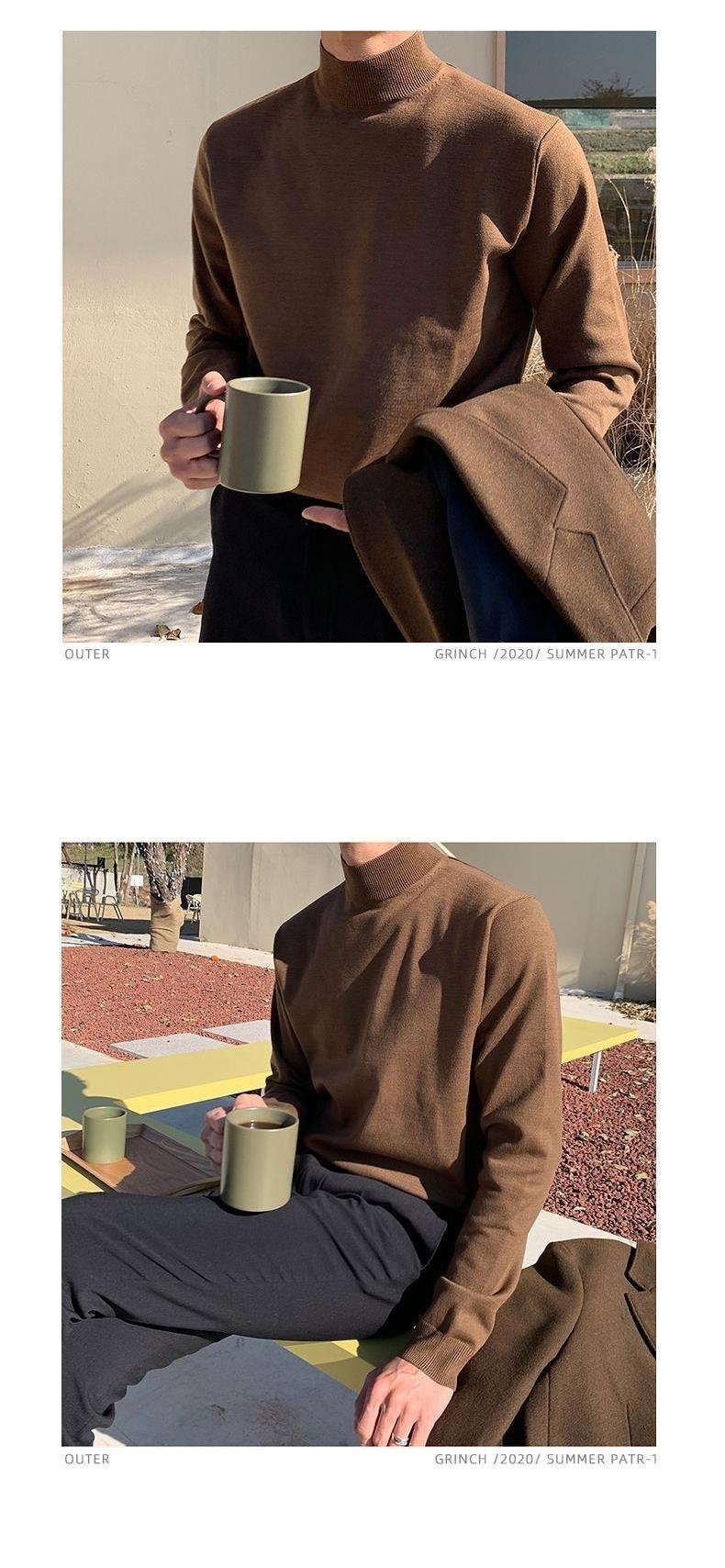 Мужской свитер с высоким воротником оптом