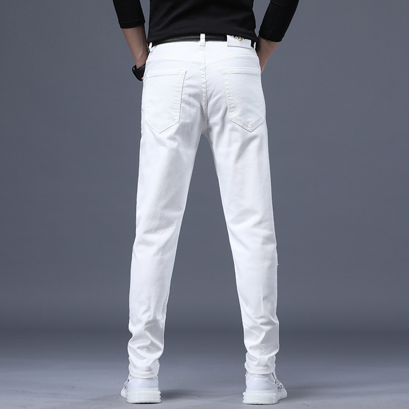 Мужские джинсы суженные белые оптом из Китая
