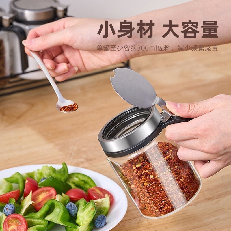 Стеклянный набор для специй с нержавеющей пружиной оптом