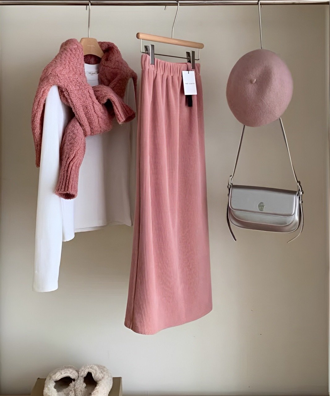 Шерстяная юбка с высокой талией и разрезом на осень-зиму оптом из Китая