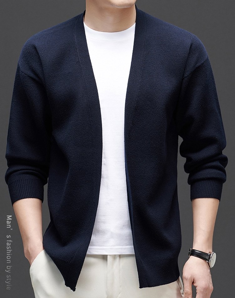 Мужская вязаная кардиган весна-осень оптом