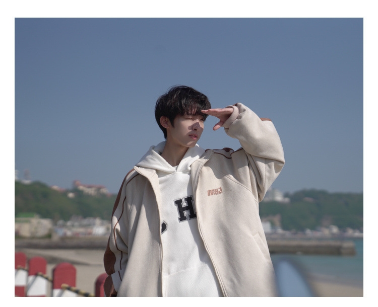 Мужская куртка с высоким воротником и принтом букв в стиле весна-осень оптом из Китая