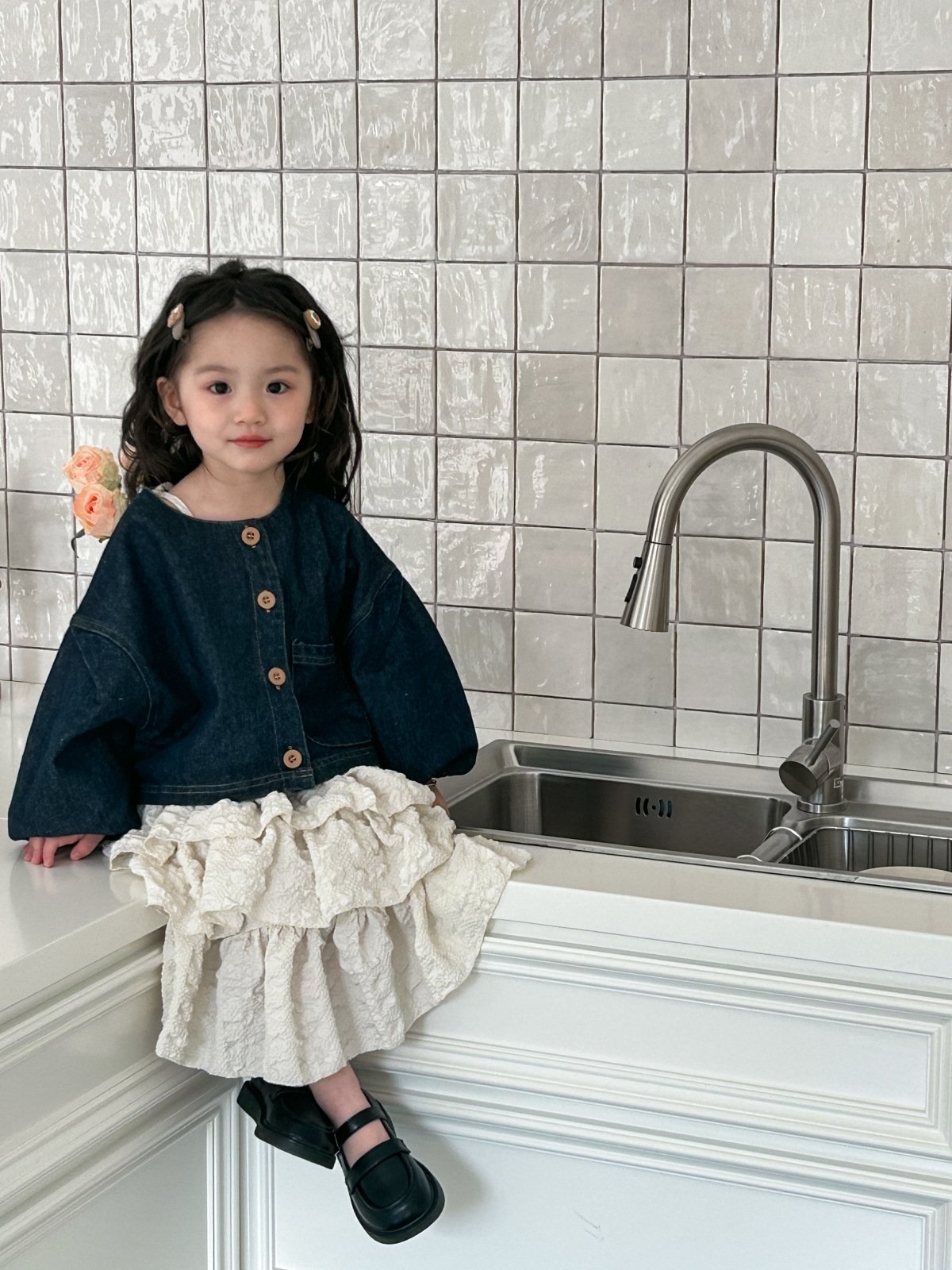 Джинсовая куртка для девочки оптом из Китая