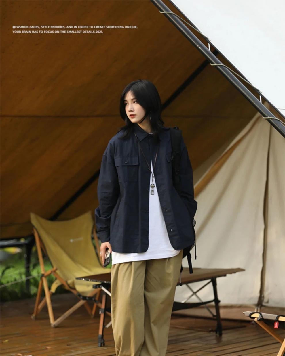 Мужская рубашка-куртка в стиле милитари оптом из Китая