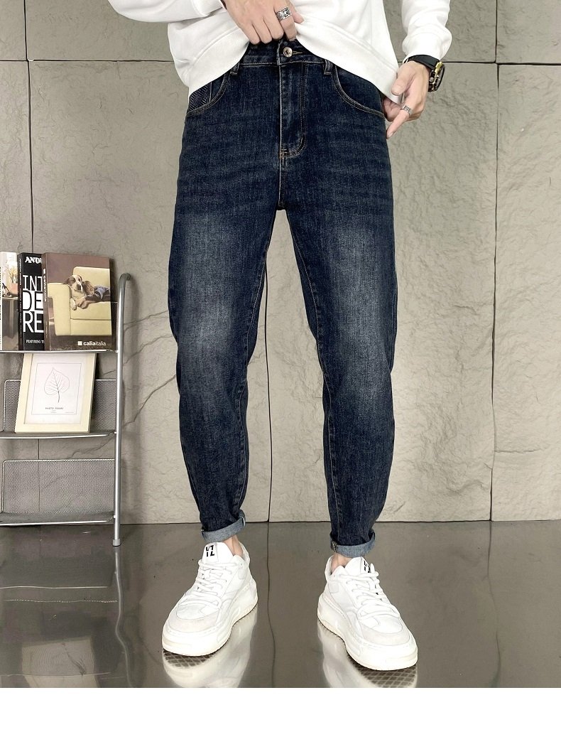 Джинсы мужские 2024 весна-осень узкие свободные джинсы в американском стиле оптом из Китая