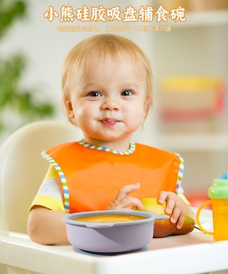 Детская силиконовая миска с присоской медведя оптом