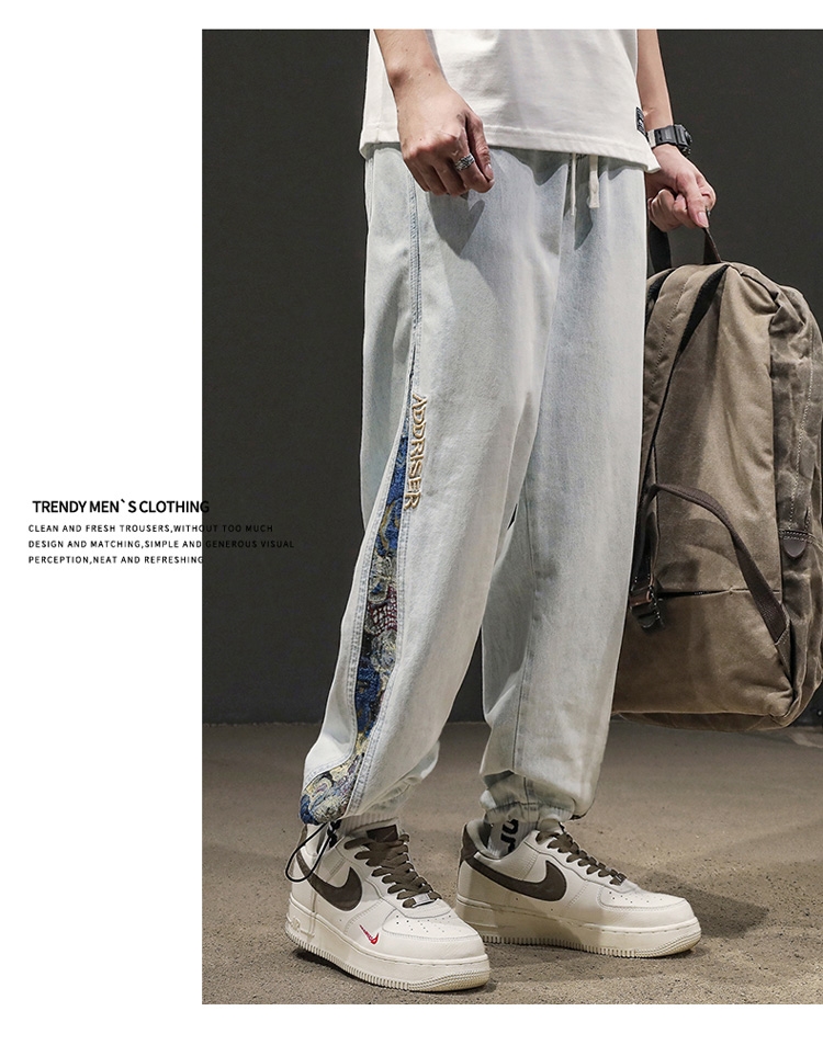 Джинсы мужские 2024 новинка весна-осень оптом из Китая