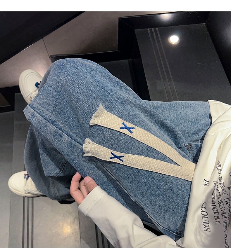 Джинсы 2024 весна мужские прямые широкие джинсы оптом из Китая