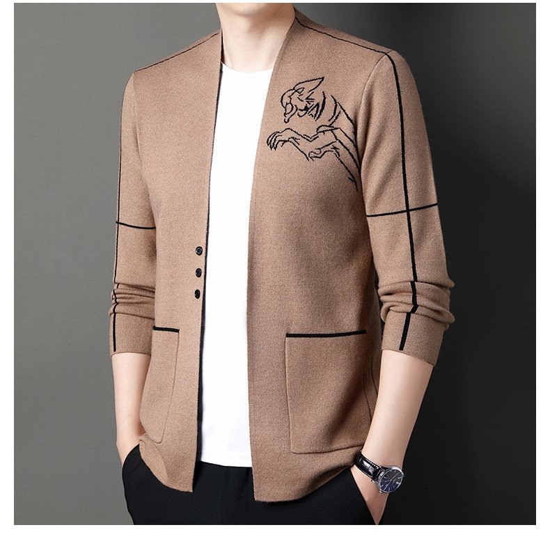 Мужской свитер с узором 2024 осень-зима оптом