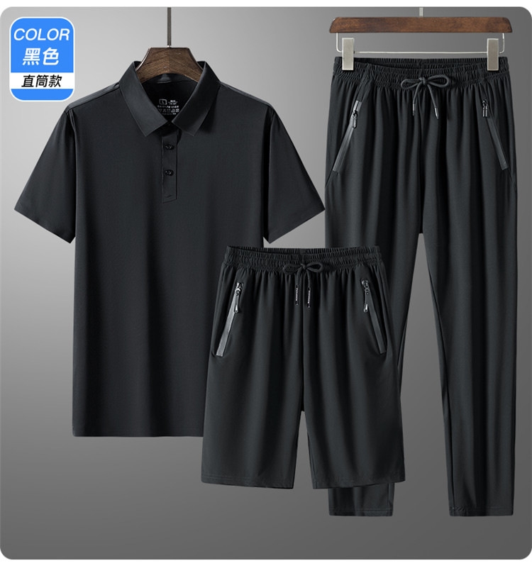 Летний мужской комплект из поло и шорт с брюками оптом из Китая