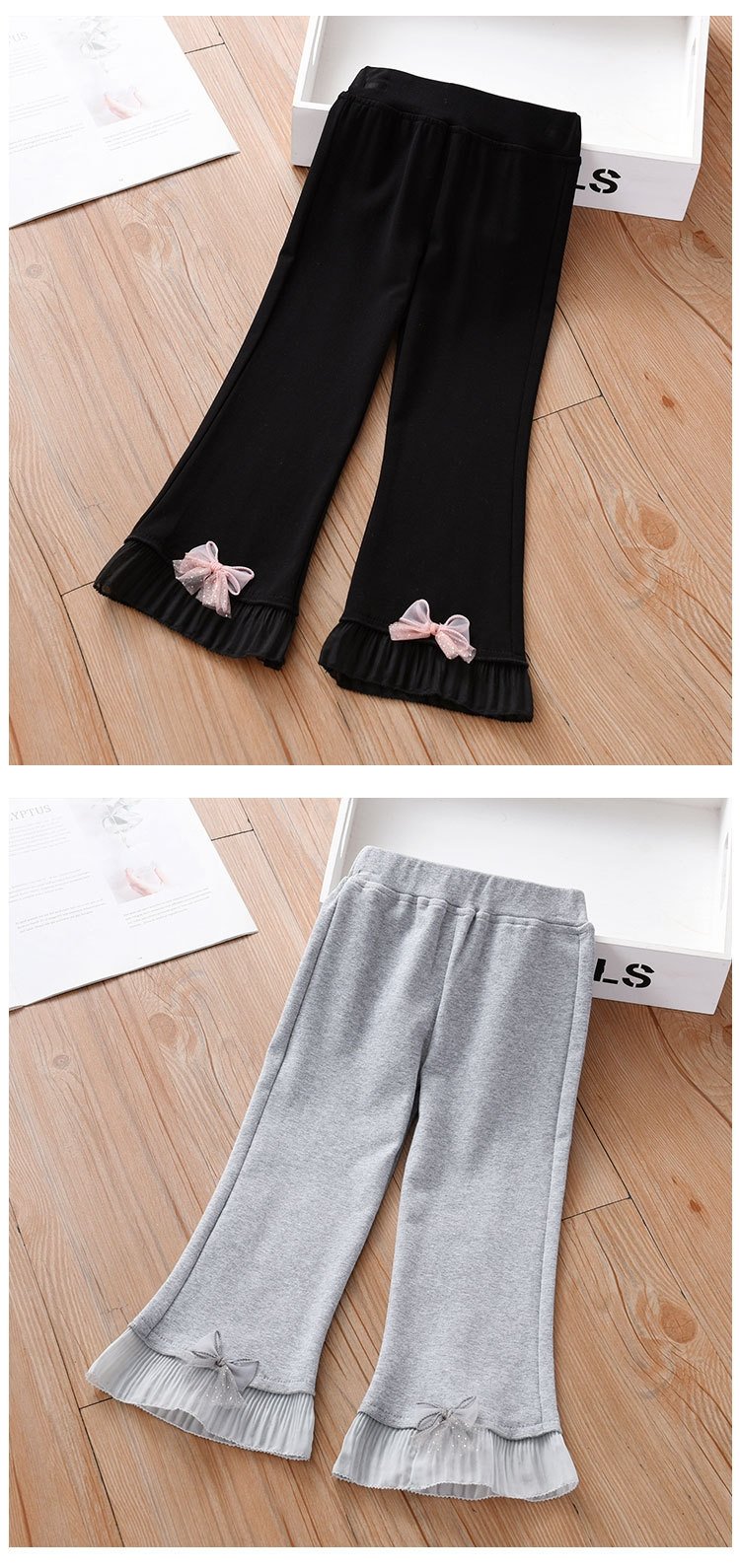 Летние детские леггинсы с кружевными краями оптом