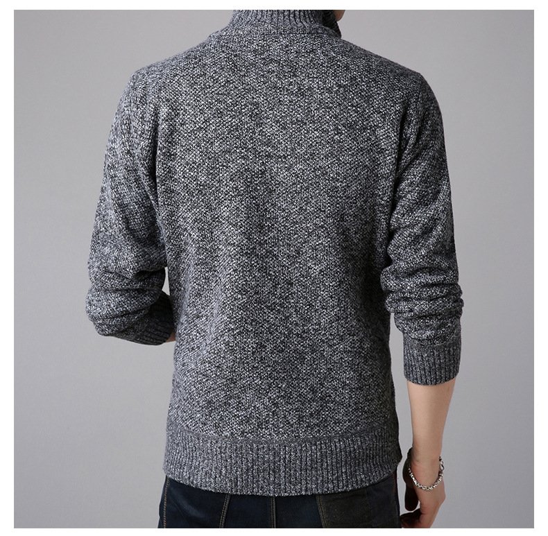 Мужская зимняя толстовка с молнией и высоким воротником оптом