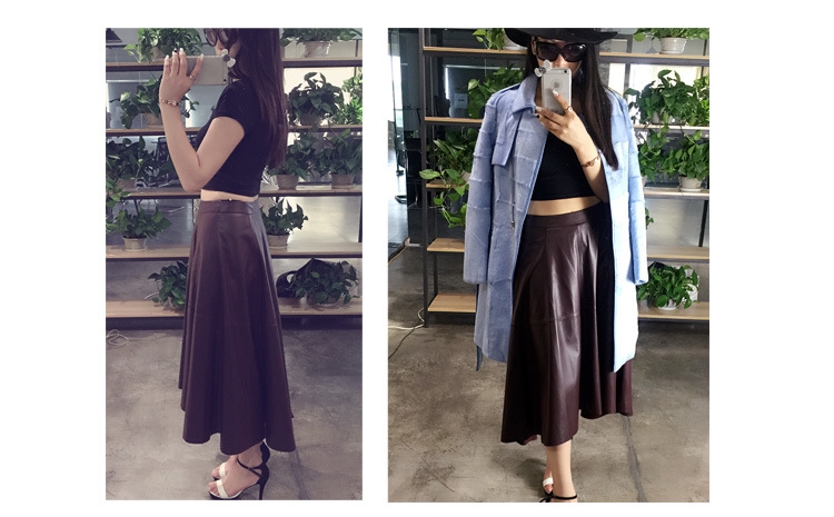 Длинная юбка из овечьей кожи оптом из Китая