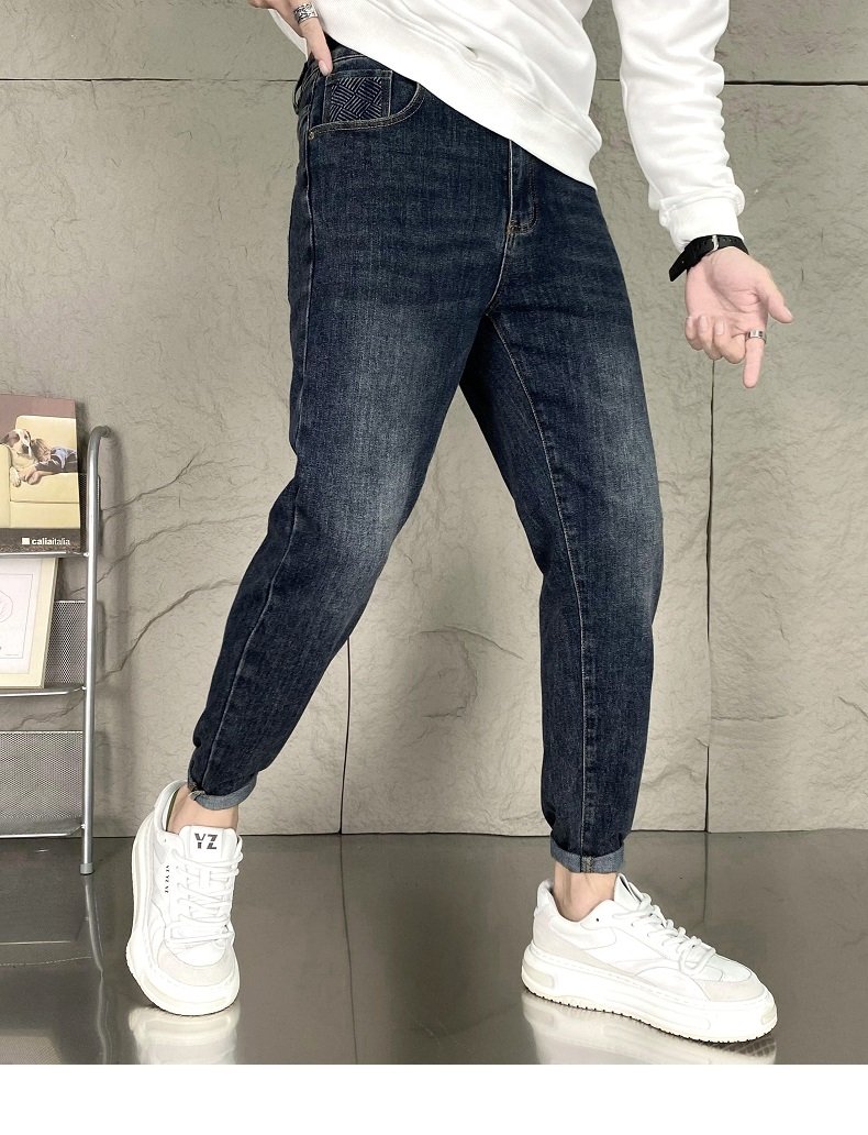 Джинсы мужские 2024 весна-осень узкие свободные джинсы в американском стиле оптом из Китая