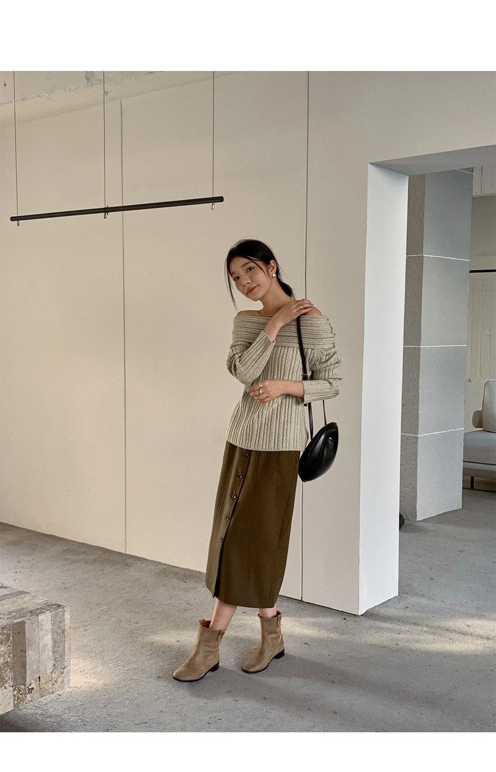 Шерстяная юбка с разрезом 2023 оптом из Китая