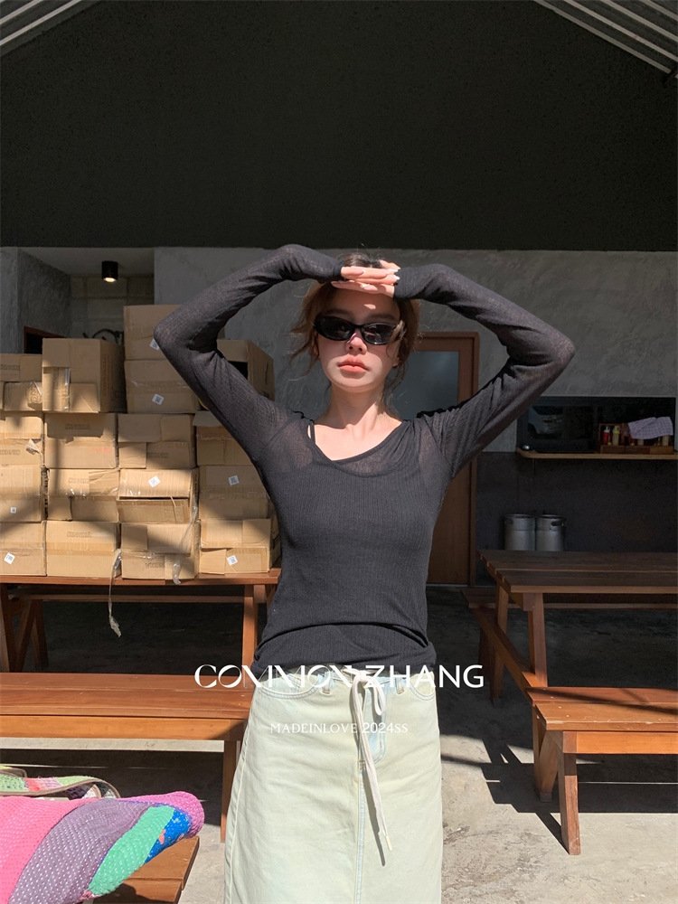 Футболка с длинным рукавом COMMON ZHANG оптом из Китая