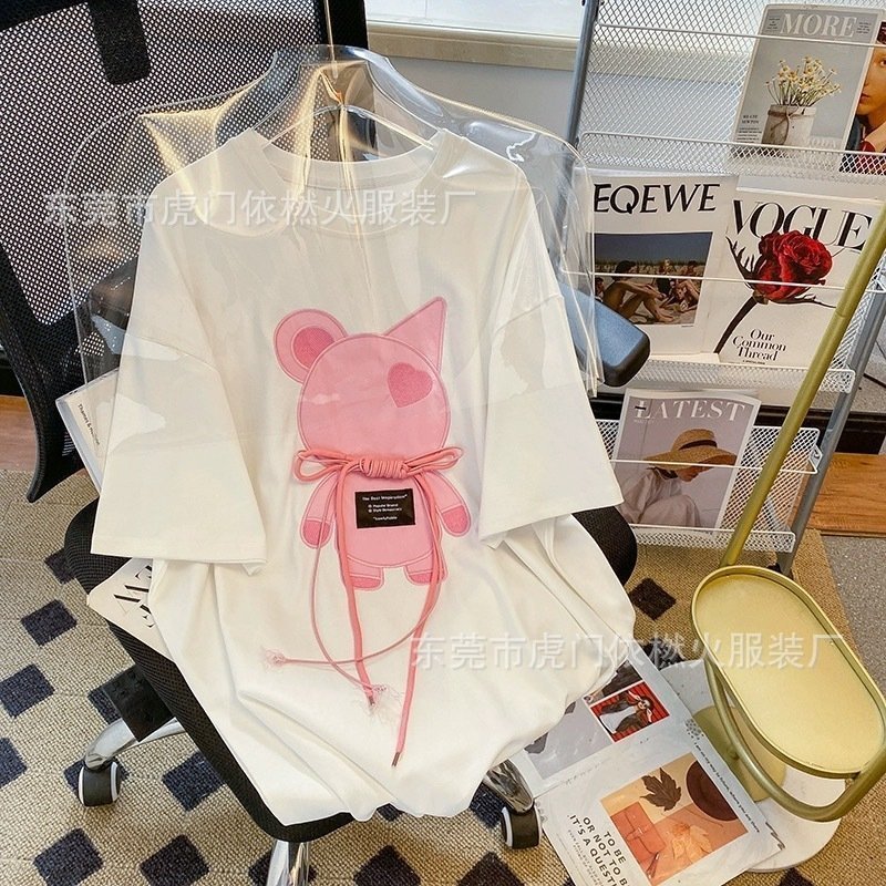 Футболка с коротким рукавом из 100% хлопка 2023 летней коллекции оптом