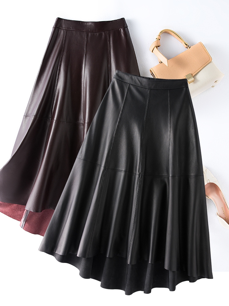 Длинная юбка из овечьей кожи оптом из Китая