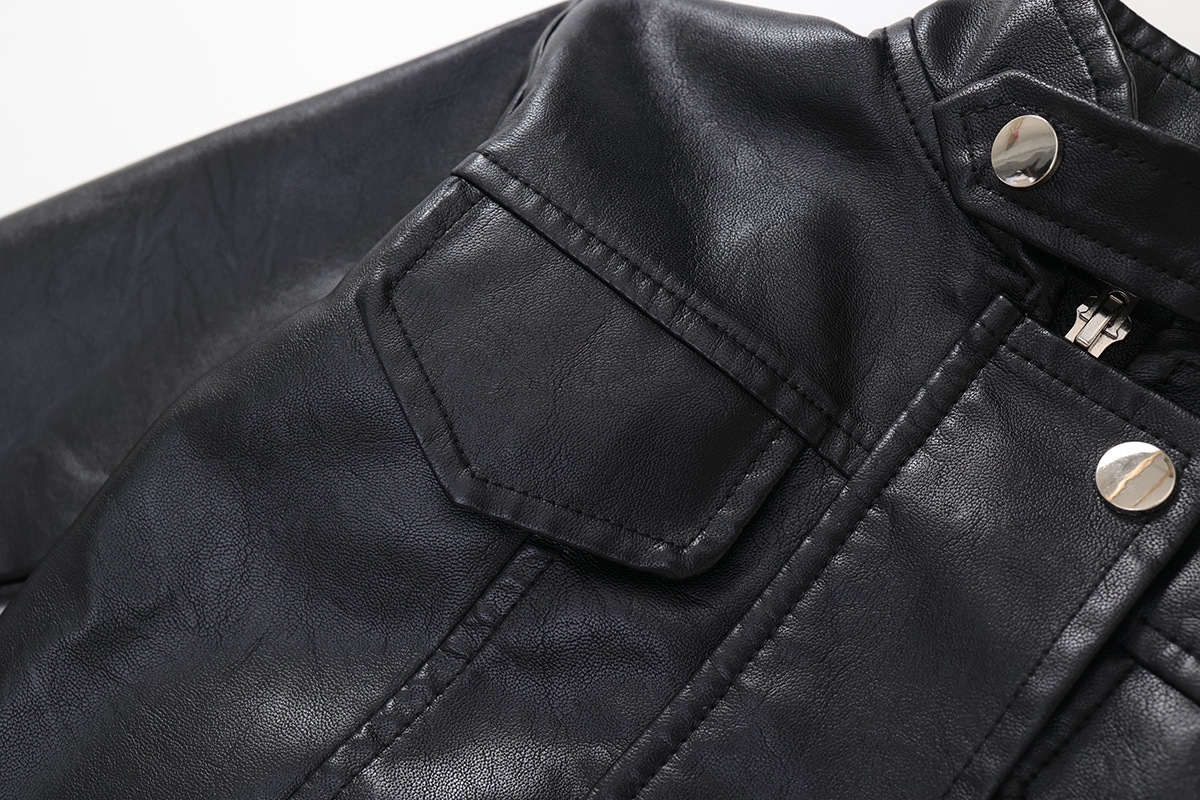 Детская куртка из кожзама оптом из Китая