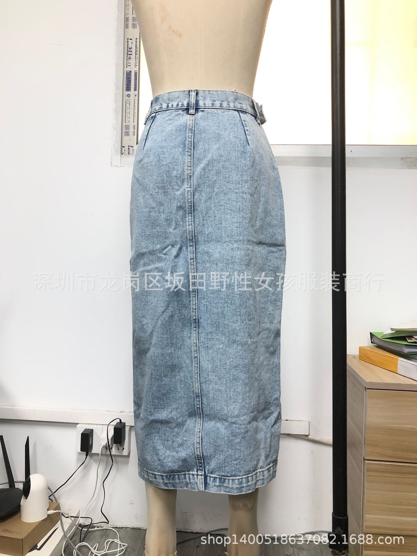 Длинная джинсовая юбка с высокой талией оптом из Китая