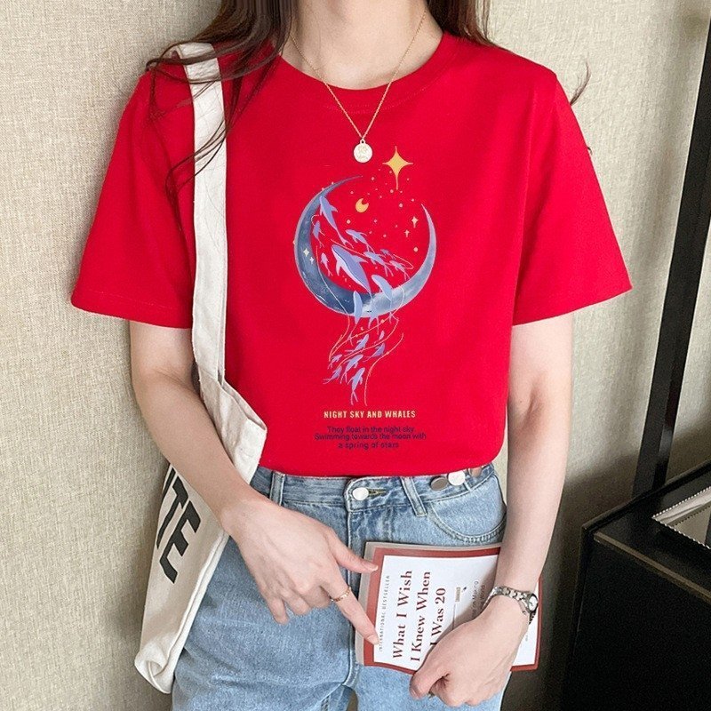 Женская футболка из чистого хлопка 2024 летняя новая модель оптом