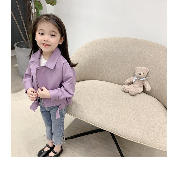 Детская куртка из кожзама в стиле байкеров оптом из Китая