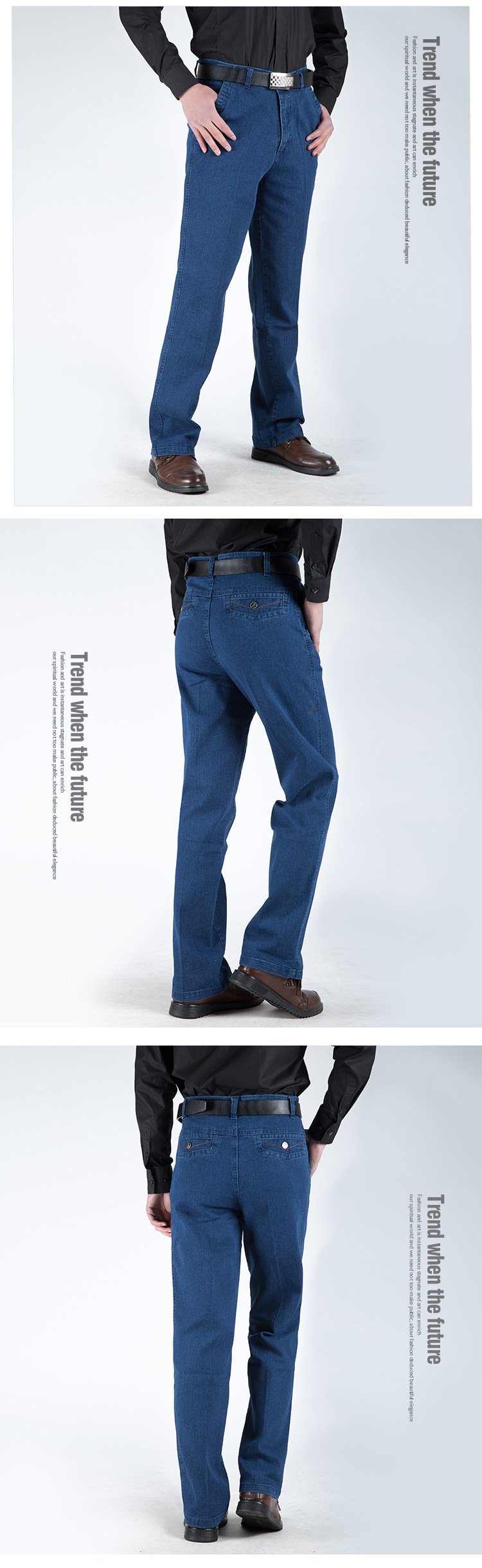 Мужские джинсы высокой посадки прямого кроя оптом из Китая
